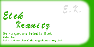 elek kranitz business card