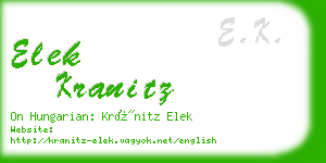 elek kranitz business card